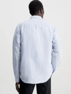LINEN COTTON REGULAR SHIRT light blue