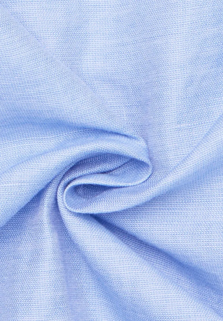 Linen Shirt Twill Langarm azurblau