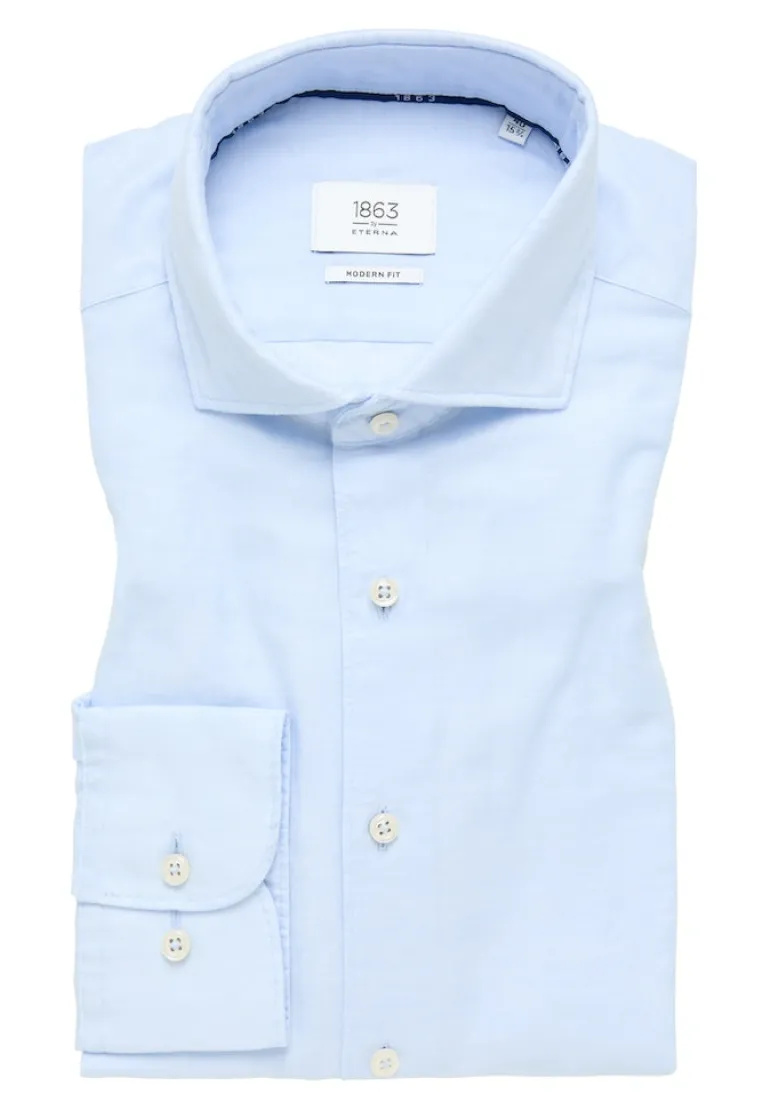 Linen Shirt Twill Langarm himmelblau
