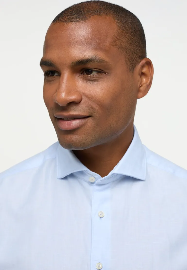 Linen Shirt Twill Langarm himmelblau