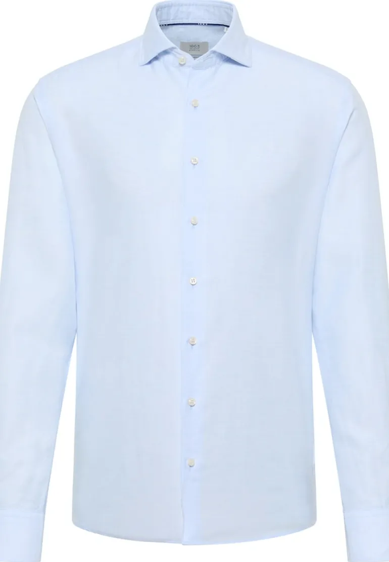 Linen Shirt Twill Langarm himmelblau