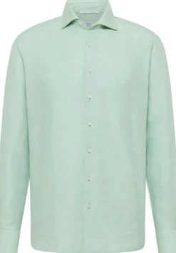 Linen Shirt Twill Langarm lime