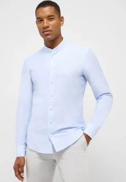 Linen Shirt Twill Langarm pastellblau