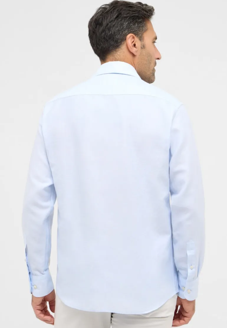 Linen Shirt Twill Langarm pastellblau