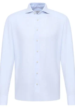 Linen Shirt Twill Langarm pastellblau