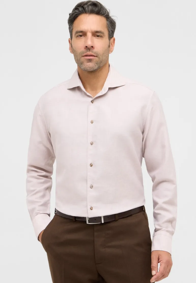 Linen Shirt Twill Langarm sand