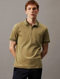 LIQUID TOUCH WELT ZIP POLO delta green