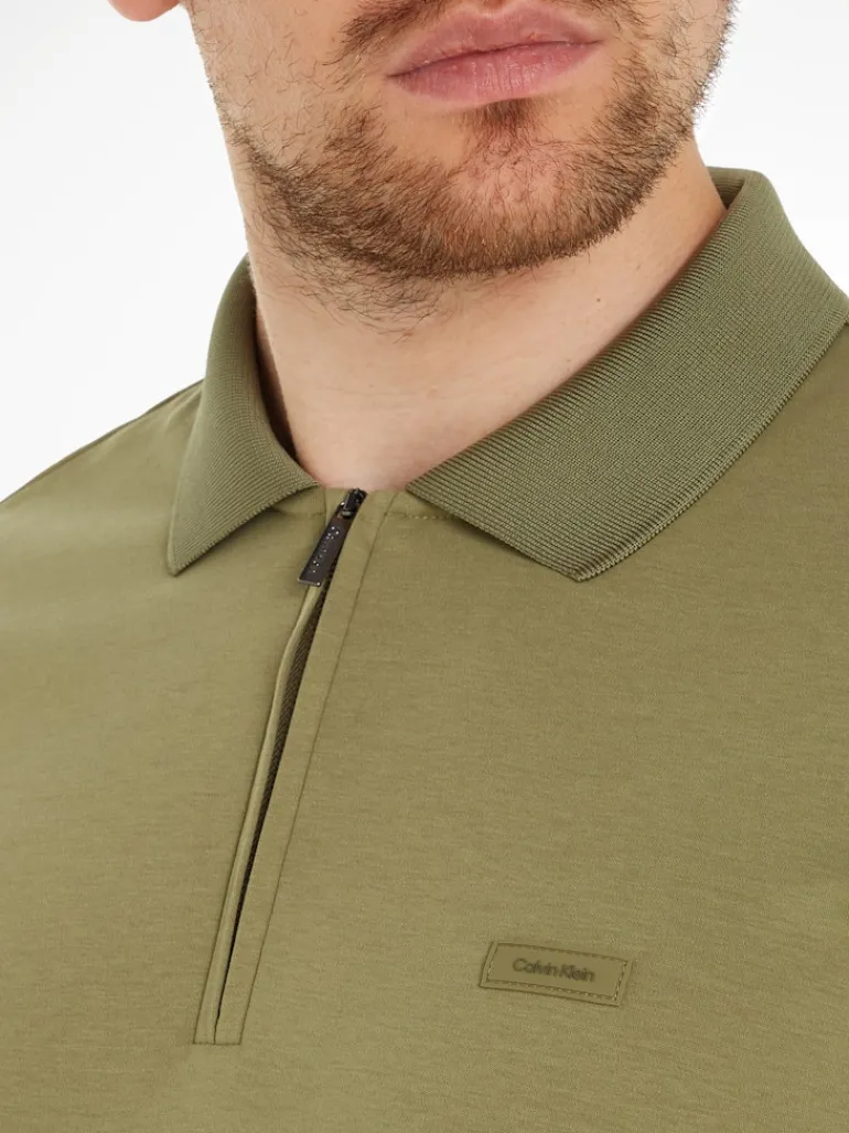 LIQUID TOUCH WELT ZIP POLO delta green