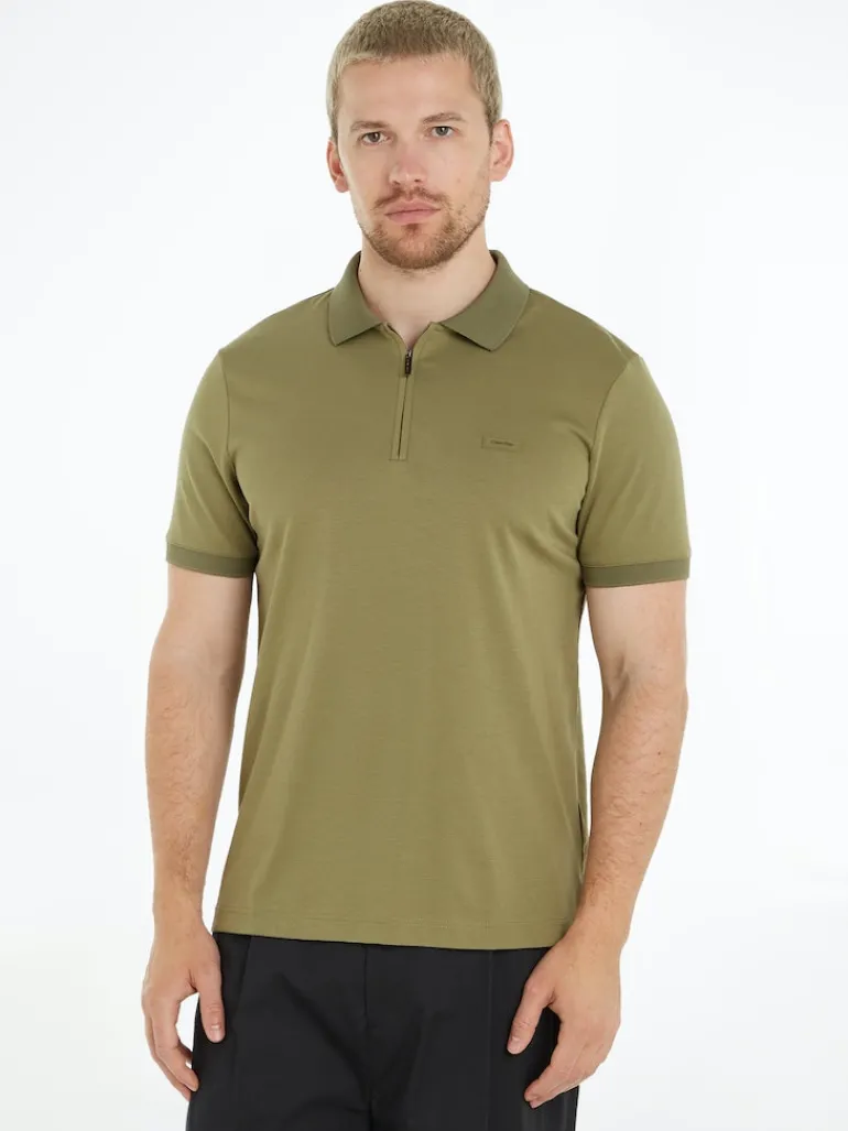 LIQUID TOUCH WELT ZIP POLO delta green