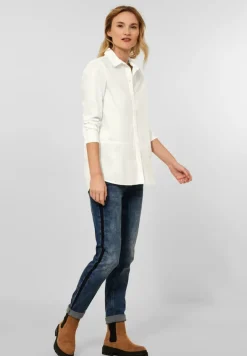 Longbluse mit Knopfleiste vanilla white