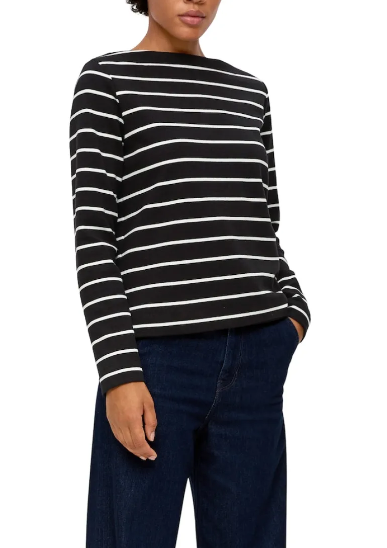 Longsleeve aus Baumwollstretch schwarz