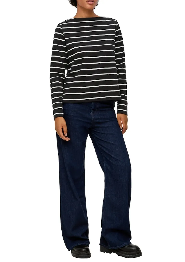 Longsleeve aus Baumwollstretch schwarz