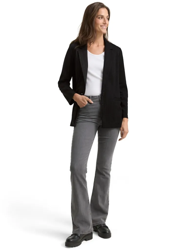 Loose Fit Blazer mit Glitzer-Effekt pinstripe with lurex