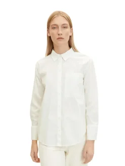 Loose Fit Bluse mit Brusttasche whisper white