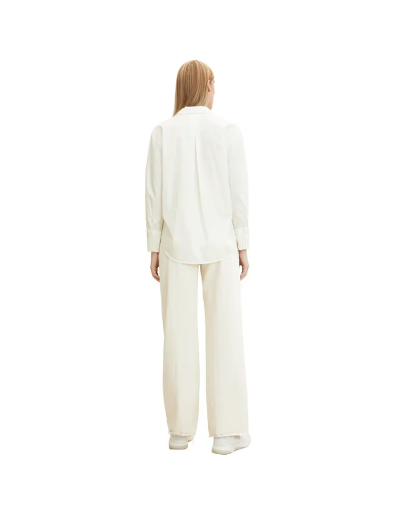 Loose Fit Bluse mit Brusttasche whisper white