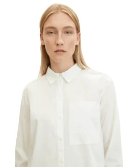 Loose Fit Bluse mit Brusttasche whisper white