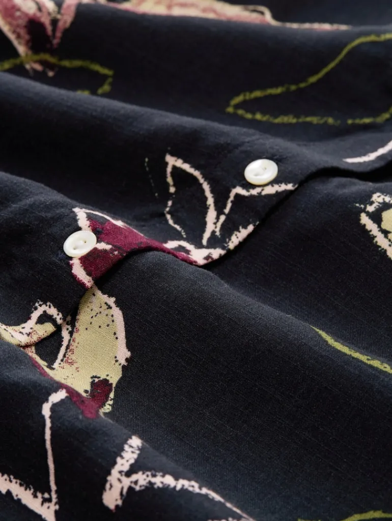 Loose Fit Bluse mit Muster big flower design
