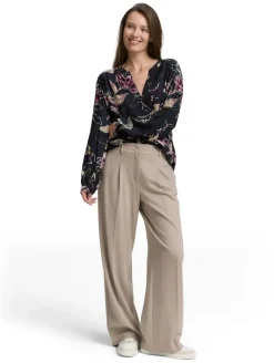 Loose Fit Bluse mit Muster big flower design