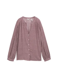 Loose Fit Bluse mit Muster red geometric minimal design