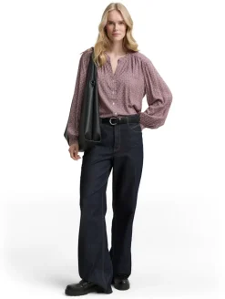 Loose Fit Bluse mit Muster red geometric minimal design