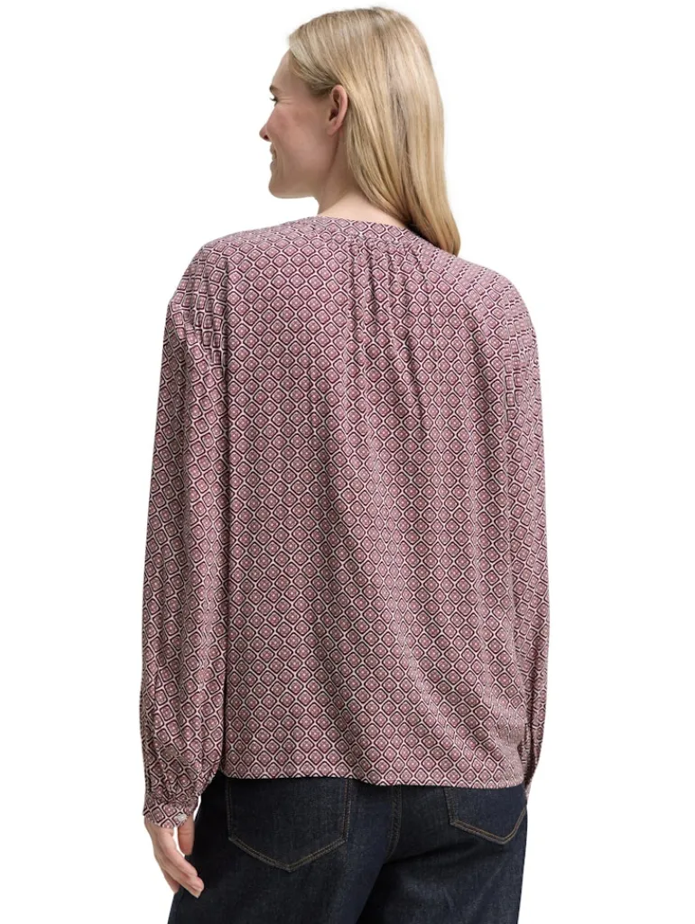 Loose Fit Bluse mit Muster red geometric minimal design