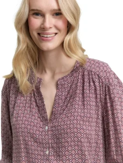 Loose Fit Bluse mit Muster red geometric minimal design