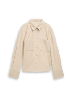 Loose Fit Cordbluse sand stone beige