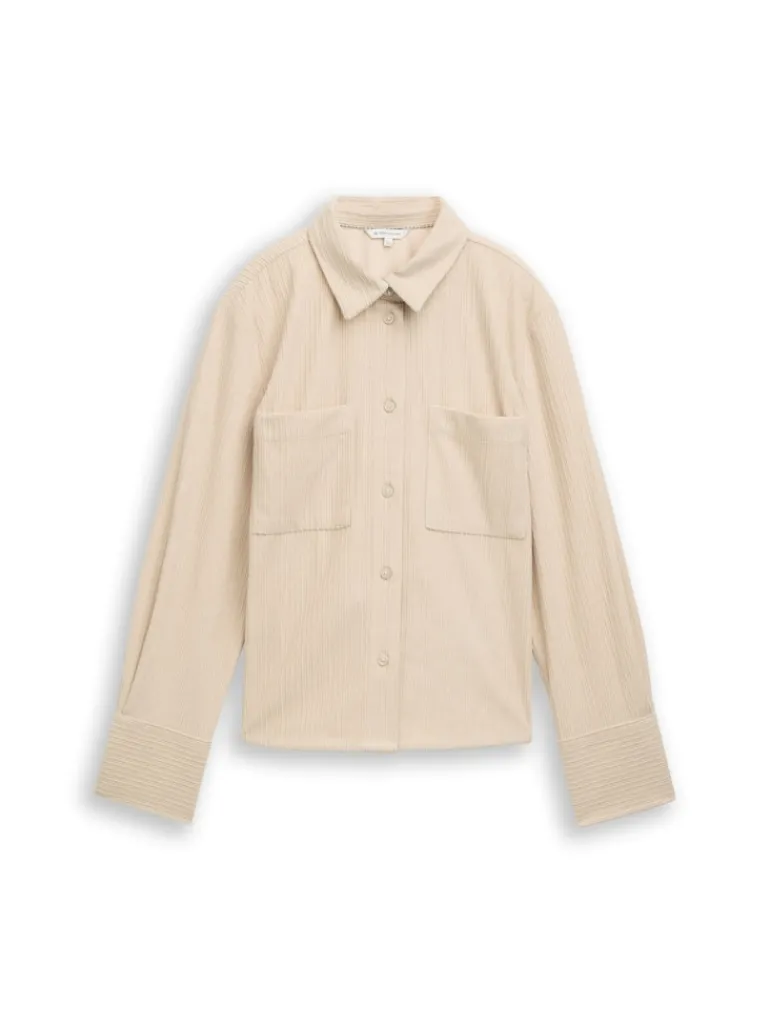 Loose Fit Cordbluse sand stone beige