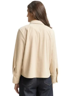 Loose Fit Cordbluse sand stone beige
