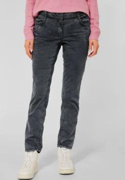 Loose Fit Damenhose dark silver