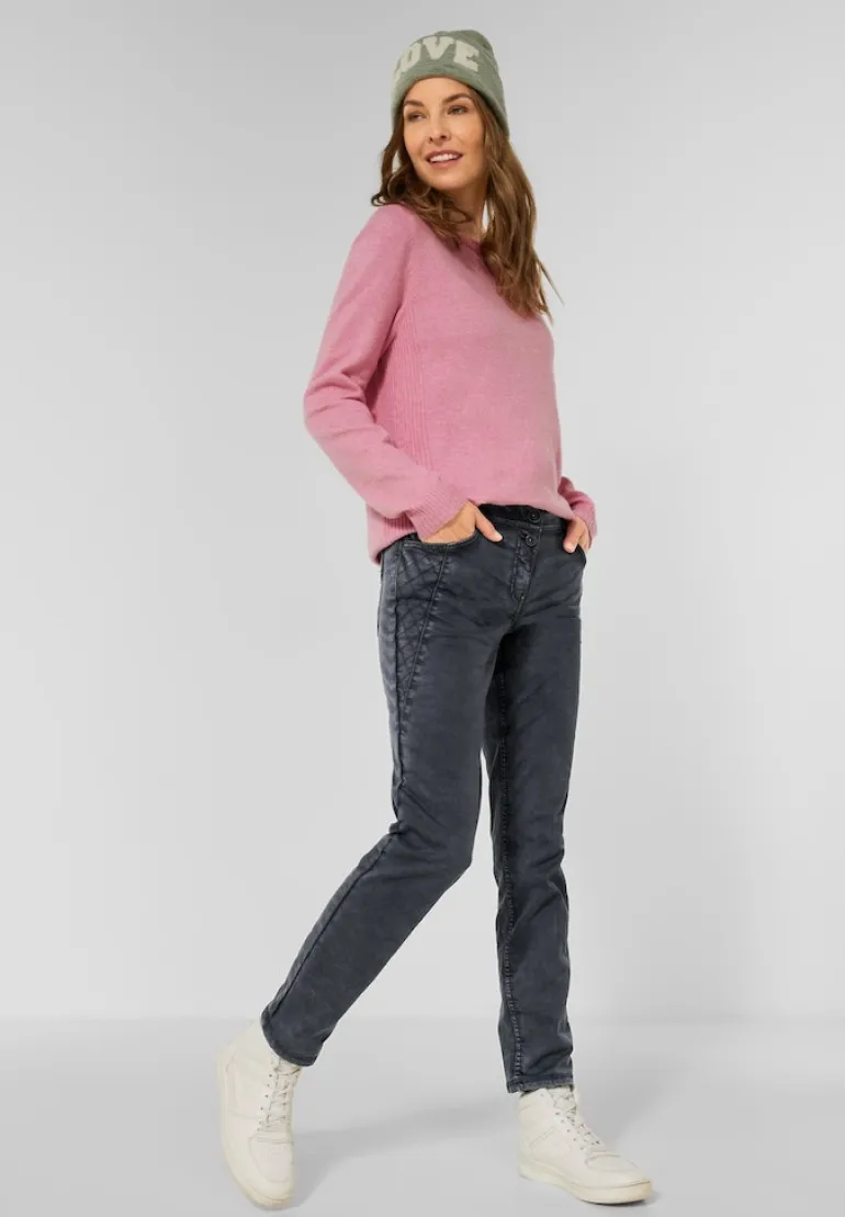 Loose Fit Damenhose dark silver