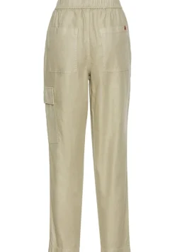Loose Fit Hose aus Leinenmix dark straw