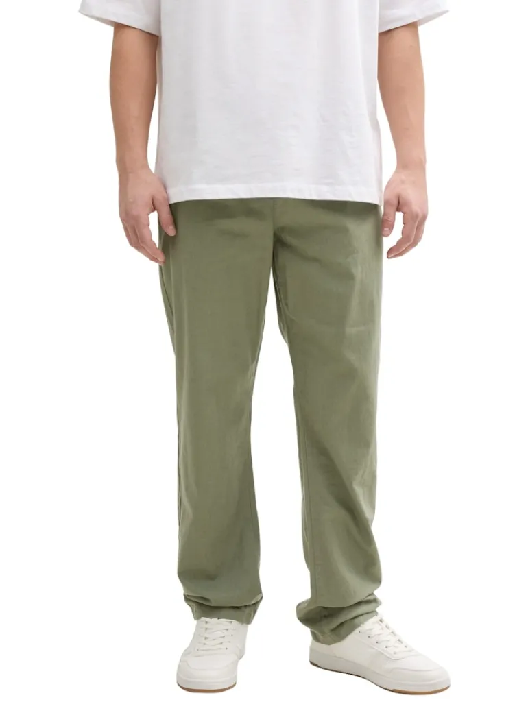 Loose Fit Hose mit Leinenanteil tree moss green