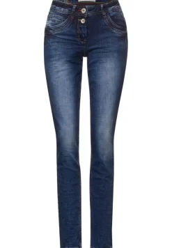Loose Fit Jeans mid blue used wash