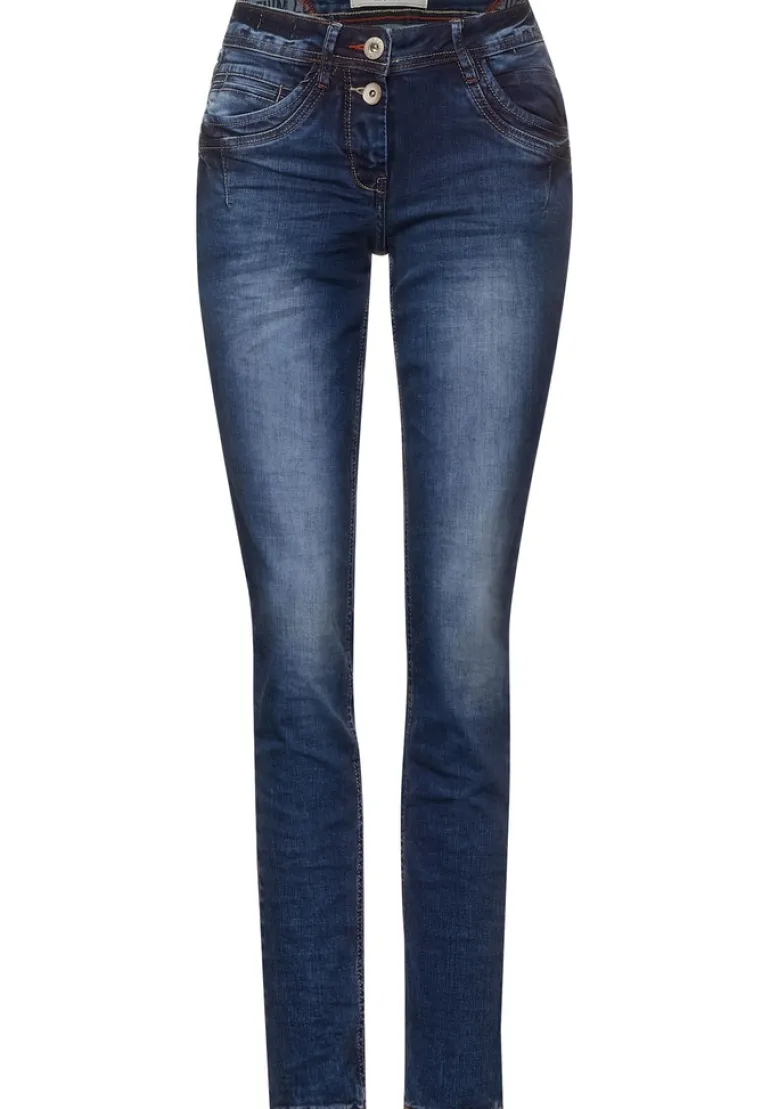 Loose Fit Jeans mid blue used wash