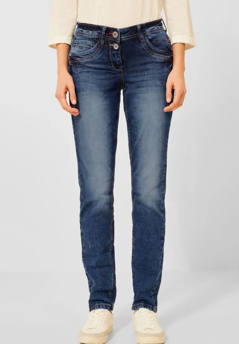 Loose Fit Jeans mid blue used wash