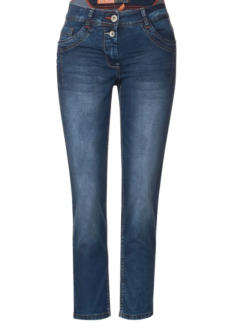 Loose Fit Jeans mid blue used wash