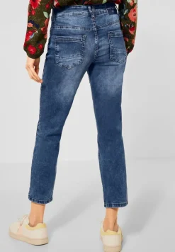 Loose Fit Jeans mid blue used wash