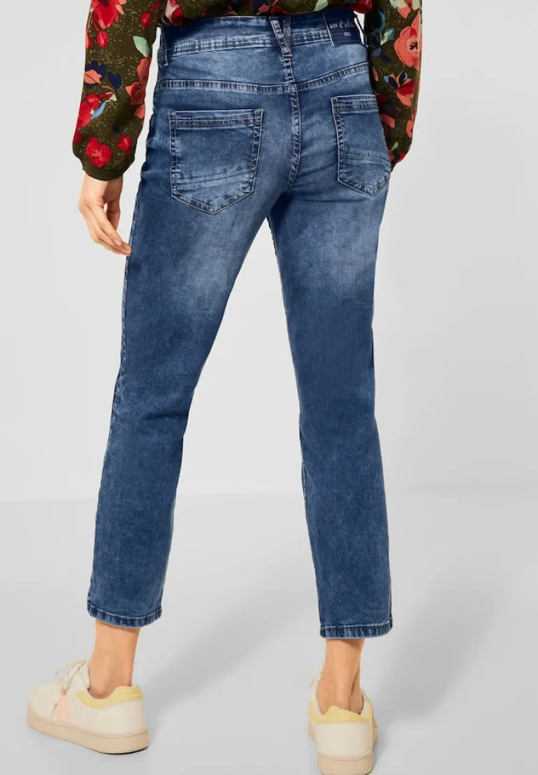 Loose Fit Jeans mid blue used wash
