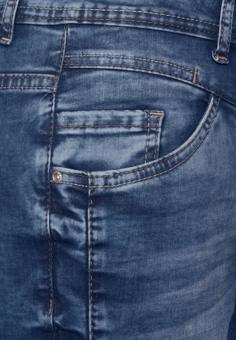 Loose Fit Jeans mid blue used wash