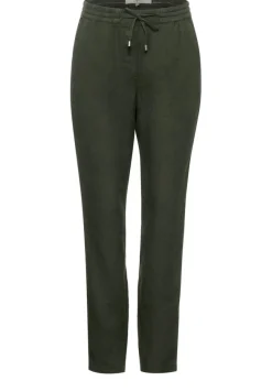 Loose Fit Leinenhose deep khaki