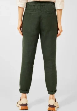 Loose Fit Leinenhose deep khaki