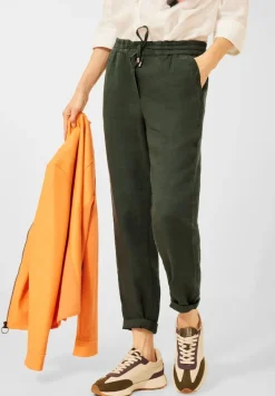 Loose Fit Leinenhose deep khaki