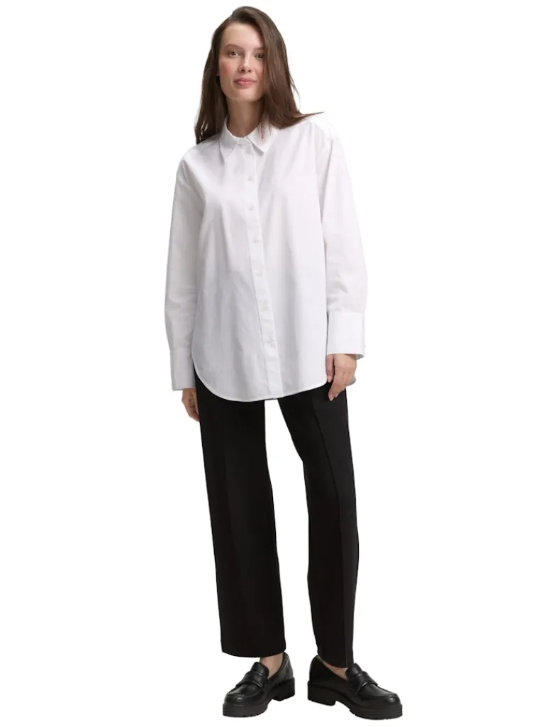 Loose Fit Popeline Hemdbluse white