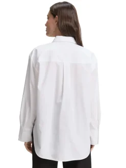 Loose Fit Popeline Hemdbluse white