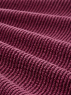 Loose Fit Strickpullover mit Stehkragen red rib structure