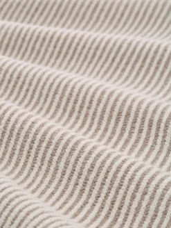 Loose Fit Strickpullover mit Stehkragen soft taupe rib structure