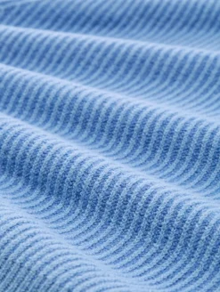 Loose Fit Strickpullover mit Stehkragen light blue knit structure