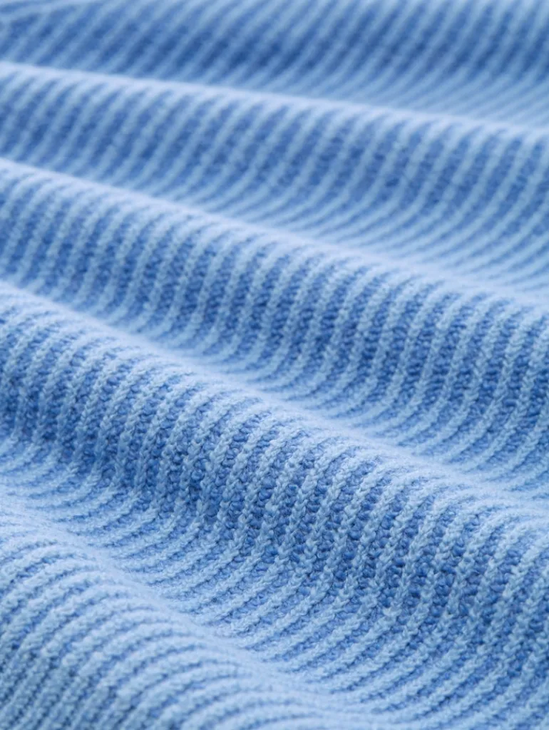 Loose Fit Strickpullover mit Stehkragen light blue knit structure