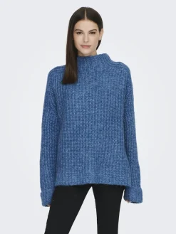 LSUANAIS WOOL L/S HIGHNECK PULLOVER KNT blue sapphire